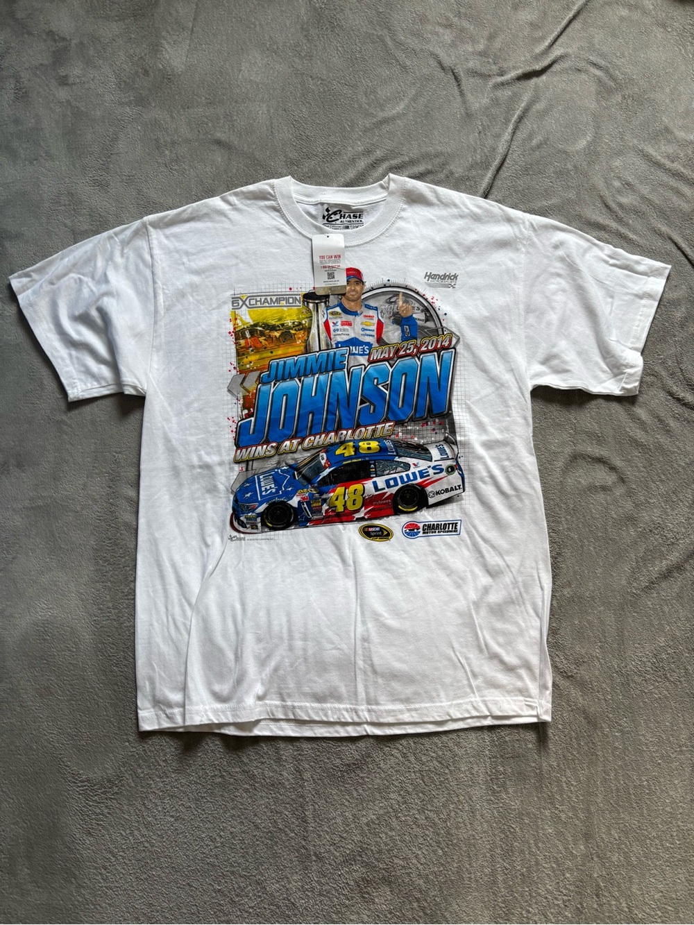 Vintage Jimmie Johnson NWT NASCAR Lowes Hendrick Motorsports Men’s XL Tee White